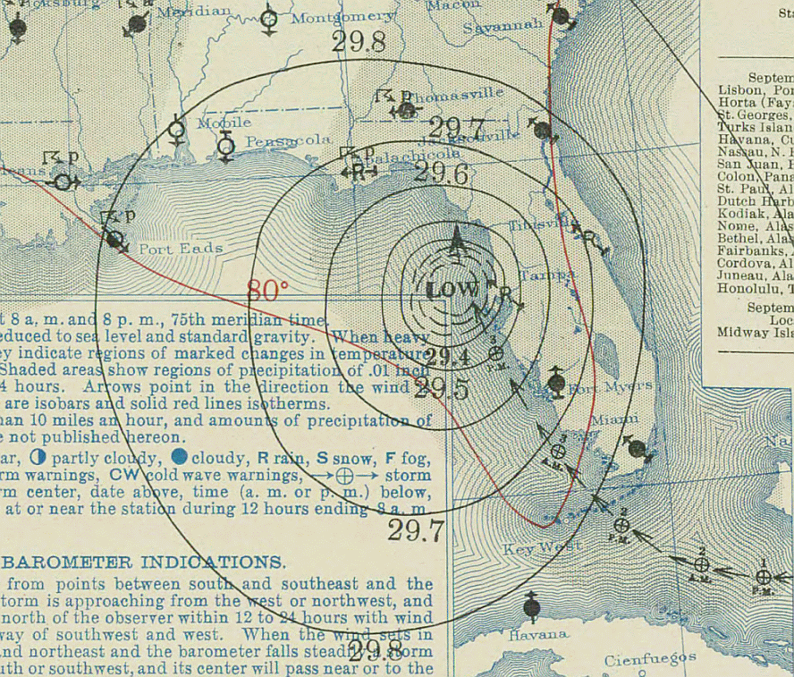Labor Day hurricane 1935 09 04 weather map